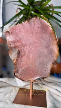 Roze Amethist/Chalcedoon Slab op Standaard