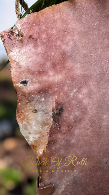 Roze Amethist/Chalcedoon Slab op Standaard
