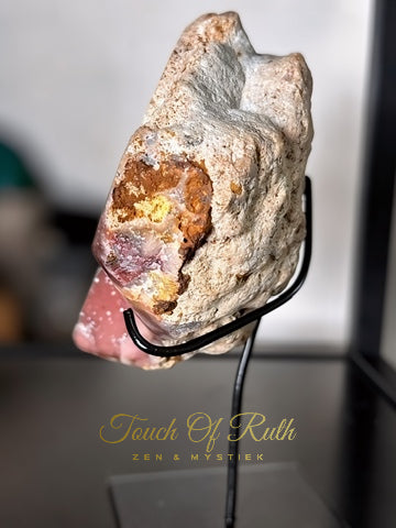 Roze Amethist Geode op Standaard - Chalcedoon Druzy Brazilië